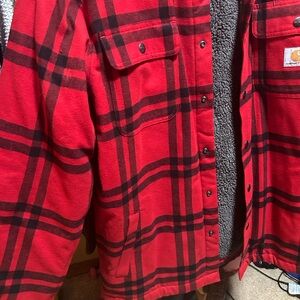 Carhartt Red Plaid Lined Workshirt Jacket